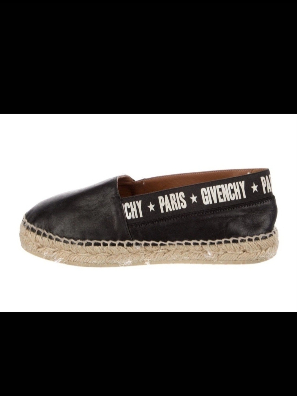 Givenchy Paris Black Leather Espadrille